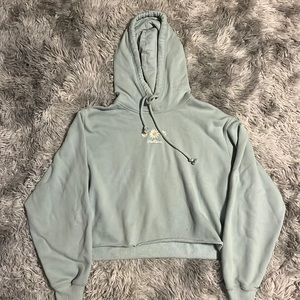 Hollister cropped hoodie size: small colour: mint